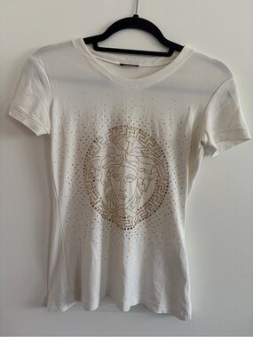 Versace Rhinestone Medusa Head T-Shirt
